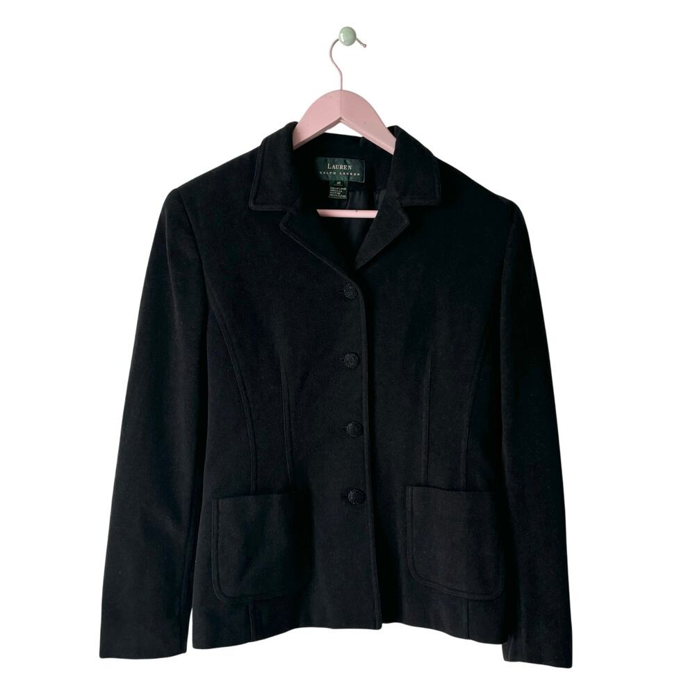 Ralph Lauren Black Tailored Button-Front Blazer